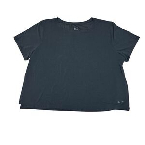 Nike Black Short Sleeve‎ Black Logo Knit Crop Top 1X